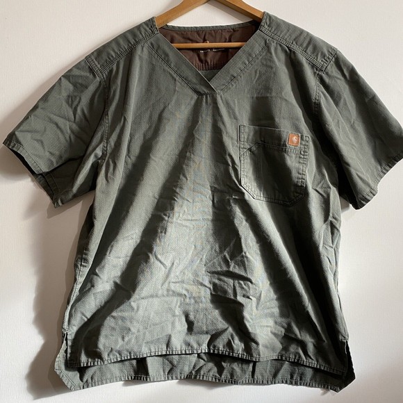 Carhartt Shirts Carhartt Mens Scrub Top Olive Green Size L Short
